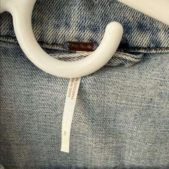 Free People Light Blue Distressed Jean Jacket - Picture 7 of 9